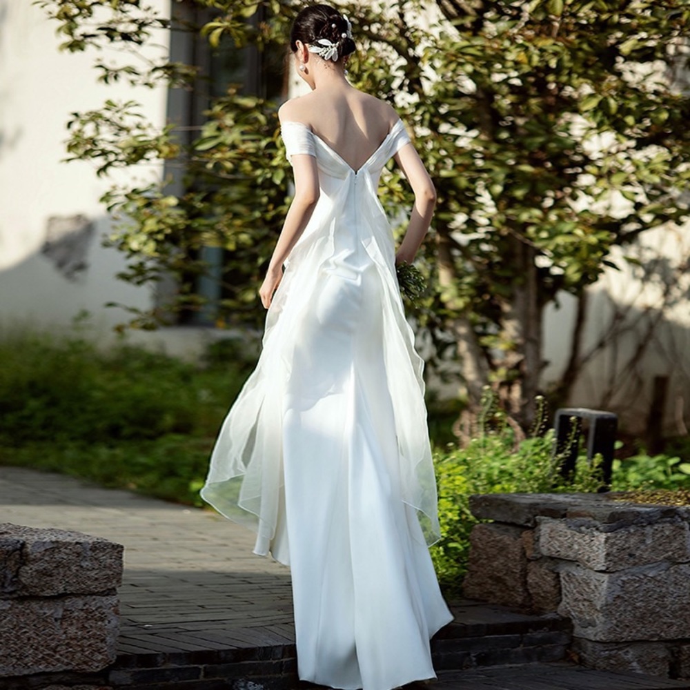 Off Shoulder Wedding Dress - Picture 3 of 15